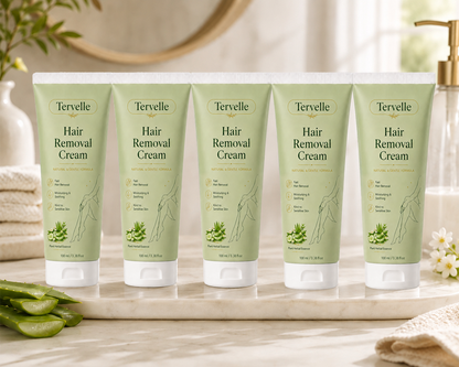 Tervelle™ Premium Depilatory Cream for Women and Men | Natural Gentle Hair Remover