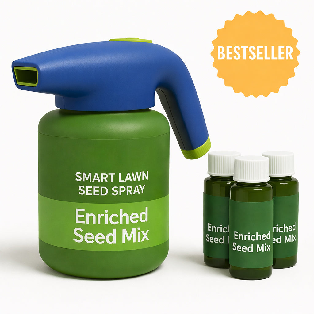 Easy Spray-On Grass Seed & Fertilizer Solution - Instantly Restore Thicker, Greener Lawns in Days (Includes Sprayer & Formula（副本）