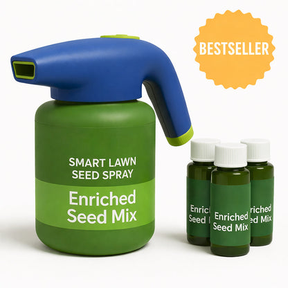 Easy Spray-On Grass Seed & Fertilizer Solution - Instantly Restore Thicker, Greener Lawns in Days (Includes Sprayer & Formula（副本）
