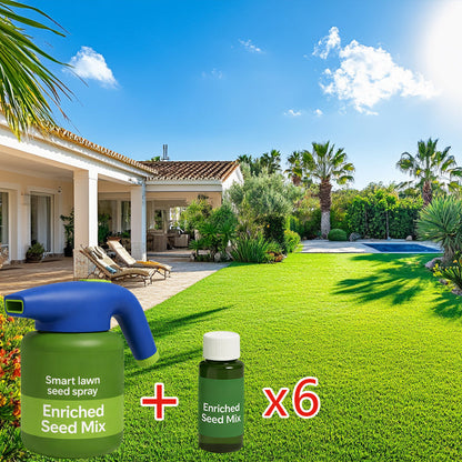 Easy Spray-On Grass Seed & Fertilizer Solution - Instantly Restore Thicker, Greener Lawns in Days (Includes Sprayer & Formula（副本）